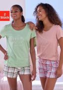 Vivance Dreams Shortama met geruite pyjamashorts (Set van 2)