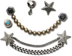 Crocs Schoenbutton Jibbitz™ Punk Gunmetal (set, 5-delig, Geen speelgoe...