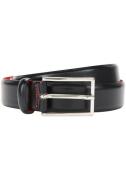 HUGO Leren riem Gavrilo met subtiele sluiting en rode details