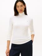 Tommy Hilfiger Shirt met lange mouwen SLIM 5X2 RIB ROLL-NK LS in een g...