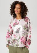 Aniston CASUAL Sweatshirt in extravagante bloemenprint met folieprint