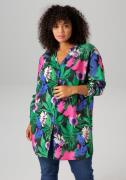 Aniston PLUS Lange blouse met tropische bloemen en bladeren bedrukt