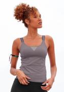 active by Lascana Functioneel shirt met beschreven bandjes en meshinze...