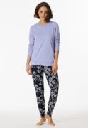 Schiesser Pyjama Contemporary Nightwear met effen bovenstuk en gedessi...