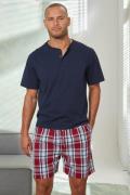 H.I.S Pyjama Pyjama met geweven shorts (2-delig, 1 stuk)