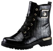 Remonte Veterlaarsjes , blokhak, veterschoenen in krokodillenlook, bin...