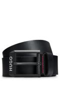 HUGO Leren riem Gelio-B_Sz40 HUGO merkembleem, rode treknaad