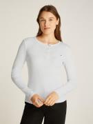 Tommy Jeans Curve Shirt met lange mouwen TJW SLIM BUTTON RIB in grote ...