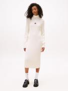 TOMMY JEANS Gebreide jurk TJW MOCKNECK BADGE SWEATER DRESS