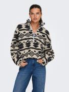 Only Sweatshirt ONLJANNE AZTEC TEDDY L/S HALFZIP CC SWT