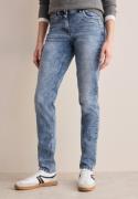 Cecil Slim fit jeans Stijl Scarlett in lichte moonwashed-look