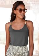 Lascana Tanktop met kettingdetails aan de banden, figuurvormend jersey...