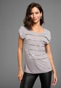 Laura Scott T-shirt mouwloos, heuplang, met glinsterende pailletten