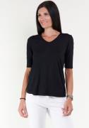 Seidel Moden Shirt met V-hals met halve mouwen van zacht materiaal, ma...