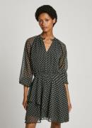 Pepe Jeans Gedessineerde jurk Salina met lange, halftransparante mouwe...