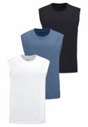 Man's World Muscle-shirt mouwloos, basic stijl, effen, ronde hals (3-d...