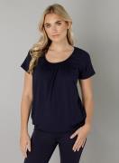 Base Level T-shirt Yona met aanrimpeling bij de ronde hals