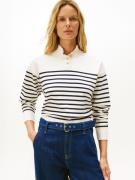 Tommy Hilfiger Gebreide trui CO JERSEY GOLD BTN MOCK-NK SWT