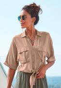 Lascana Blouse met korte mouwen met knoopdetail en knoopsluiting, blaz...