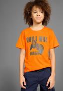 KIDSWORLD T-shirt Met spreuk: CHILL MAL Korte mouwen, basic stijl, met...