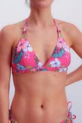Triangel-bikinitop JEANS!HIBISCUS Bloemenprint, logo-details, gewattee...