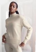 Lascana Gebreide trui -Lounge Pullover met staande kraag en ribboorden...