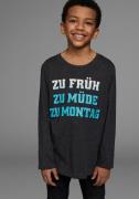 KIDSWORLD Shirt met lange mouwen ZU FRÜH, ZU MÜDE, ZU MONTAG Lange mou...
