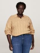 Tommy Hilfiger Curve Gebreide trui CRV SOFT WOOL CABLE POLO SWEATER in...