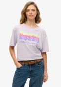 Superdry Shirt met ronde hals SU-NEON RAINBOW OVERSIZED TEE