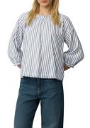s.Oliver Blouse zonder sluiting met streep-patroon en grote strik op d...
