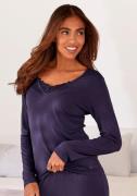 Lascana Pyjama top met kanten details