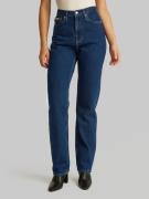 Calvin Klein Mom jeans HIGH RISE STRAIGHT lichte stone wash-look, met ...