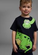 KIDSWORLD T-shirt Met grote print: GREEN DINO Korte mouwen, basic pasv...