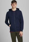 Jack & Jones Capuchonsweatvest JJEBASIC Hoodie met ribboorden en aange...