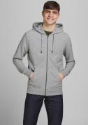 Jack & Jones Capuchonsweatvest JJEBASIC Hoodie met ribboorden en aange...