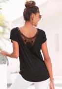 Lascana Strandshirt met kanten inzet, t-shirt, losse pasvorm, casual-c...