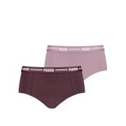 PUMA Hipster PUMA WOMEN MINI SHORT 2P PACK met opvallende logo-tailleb...