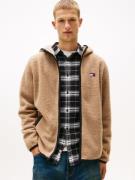 TOMMY JEANS Pluchen jack TJM REG BADGE TEDDY ZIP TRU EXT met logopatch...