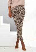 Lascana Legging Sweatleggings met brede band in leeuwprint, loungewear