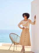 heine Trui met V-hals Gedessineerde trui