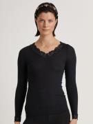 CALIDA Shirt met lange mouwen Silky Wool Joy met kant aan de halslijn ...