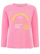 Zwillingsherz Sweatshirt Smile Everyday met used-look randen en borduu...
