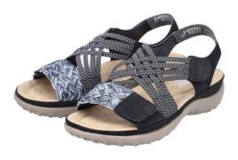 Rieker Sandalen zomerschoen, sandaal, sleehak, met gevlochten bandage