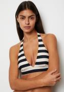 Marc O'Polo Triangel-bikinitop Classic Stripes met een logo-opschrift
