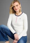 DELMAO Shirt met lange mouwen met contrasterende piping & knoopsluitin...