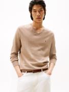 Tommy Hilfiger Gebreide trui ESSENTIAL COTTON V NECK met V-hals en bor...