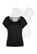 Vivance Shirt met korte mouwen Met haakwerk aan de achterkant (Set van...