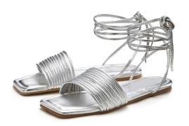 Lascana Sandalen Sandalette, zomerschoen, vetersluiting, glanzend, gla...