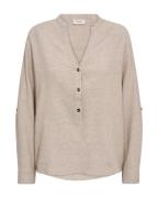 FREEQUENT Blouse met lange mouwen FQLAVA-SHIRT Linnenmix, met V-hals