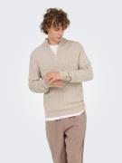 ONLY & SONS Schipperstrui ONSLOUI REG 12 CABEL HALF ZIP KNIT